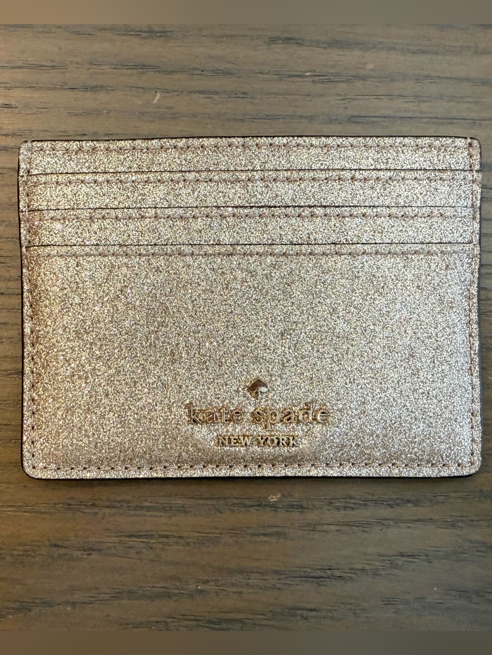 kate spade Gold Glitter Slim Card Holder